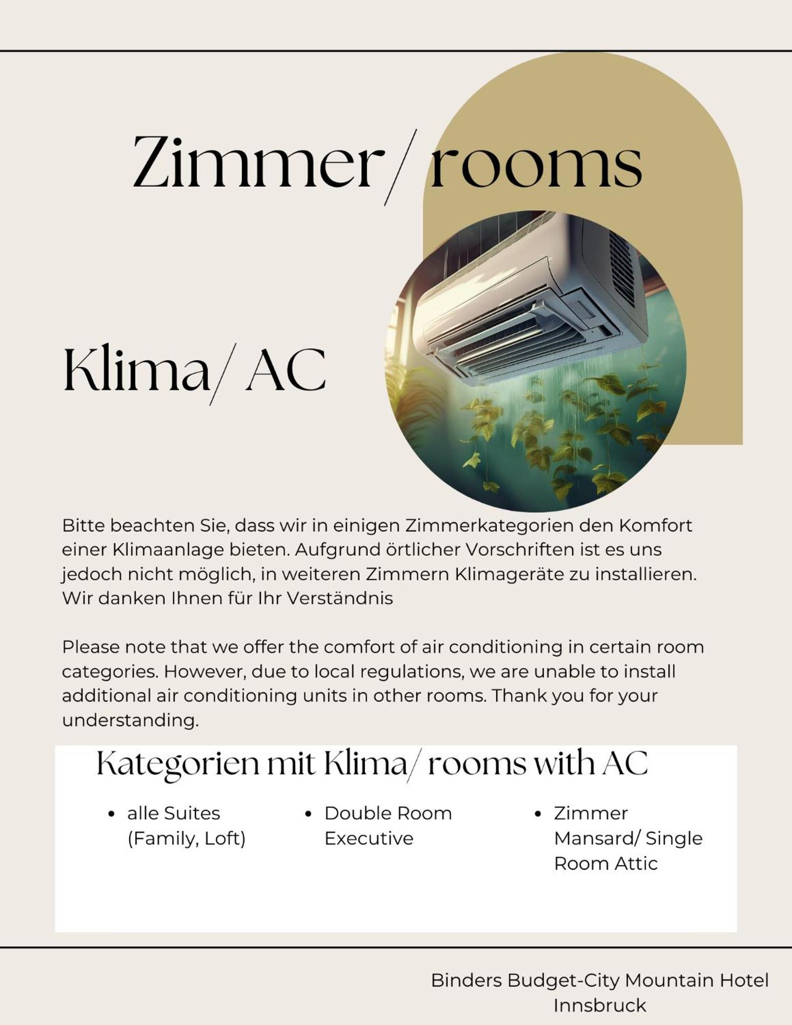 Binders Budget City-Mountain Hotel Innsbruck Bagian luar foto